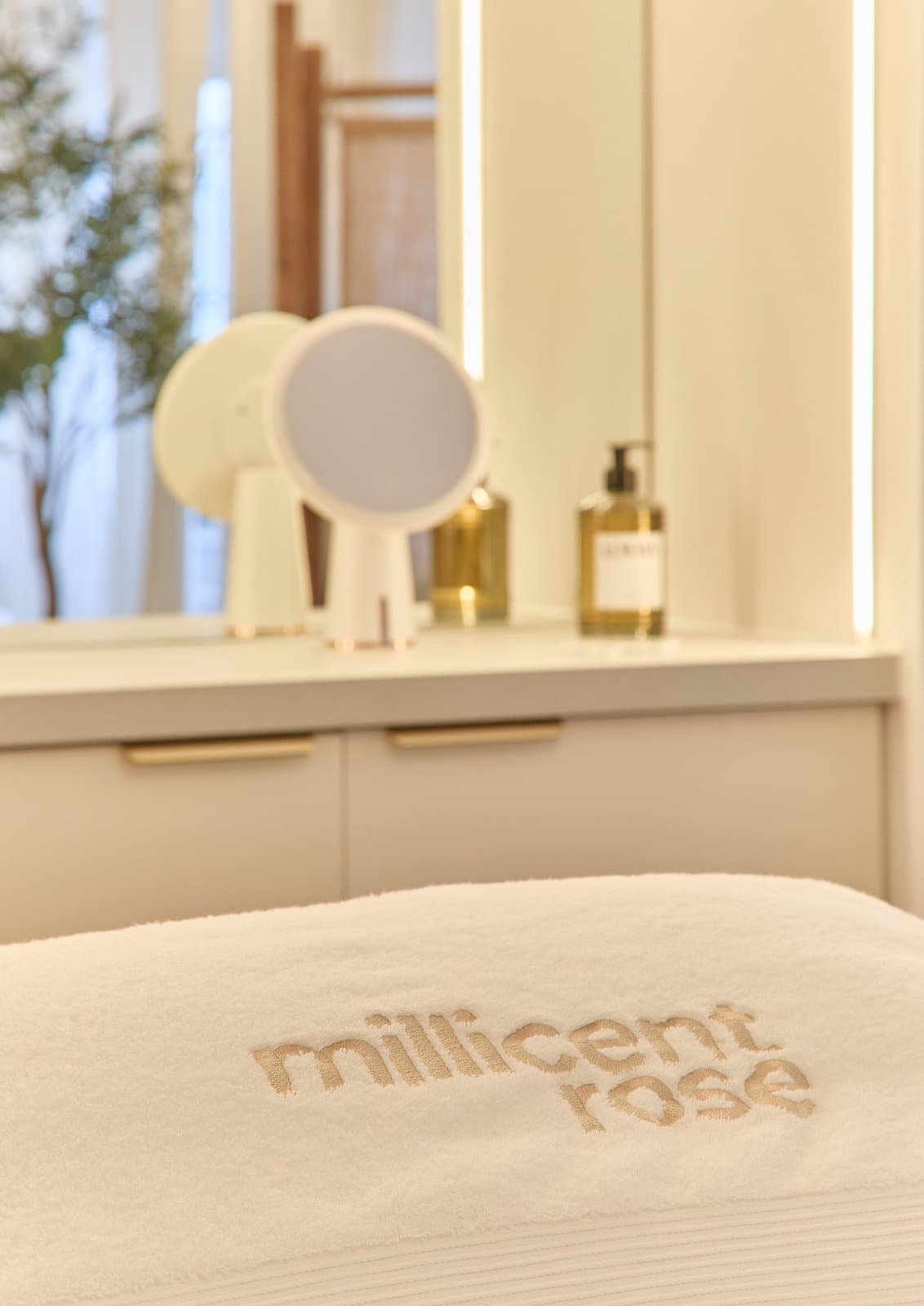 Millicent Rose branded towel detail